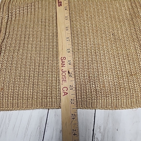 SALVATORE FERRAGAMO Gold Silk Crochet Knit Sweater Long/S Made in Italy Size XL - Picture 5 of 9